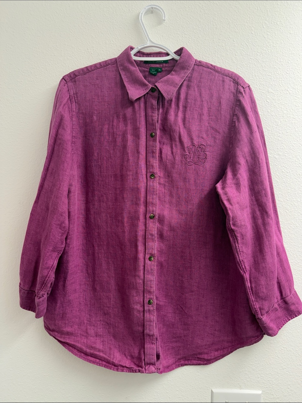 Ralph Lauren Linen women’s relaxed fit long sleeve Button-Down Shirt size XL